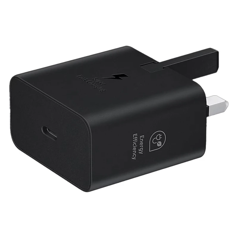 شارژر دیواری 25 وات سامسونگ مدل T2510، اتصال سه پین، درگاه خروجی USB-C، دارای قابلیت شارژ سریع، تکنولوژی شارژ PD 3