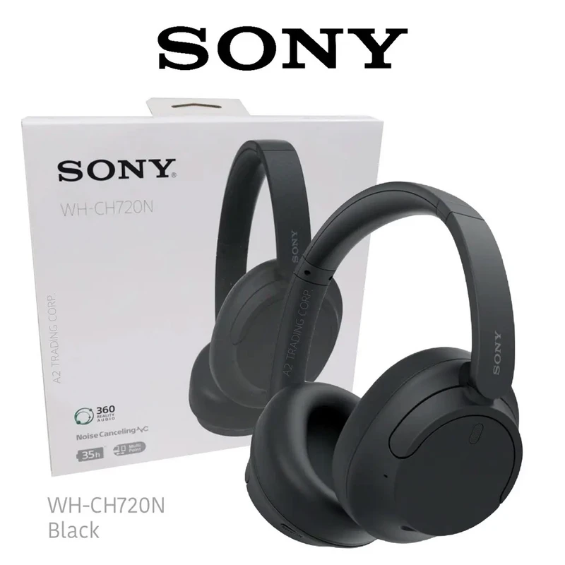 هدفون بلوتوثی سونی مدل WH-CH720N با نویز کنسلینگ فعال (ANC)، درگاه شارژ USB Type-C، دارای اتصالات همزمان به دو دستگاه، طراحی سبک و ارگونومیک