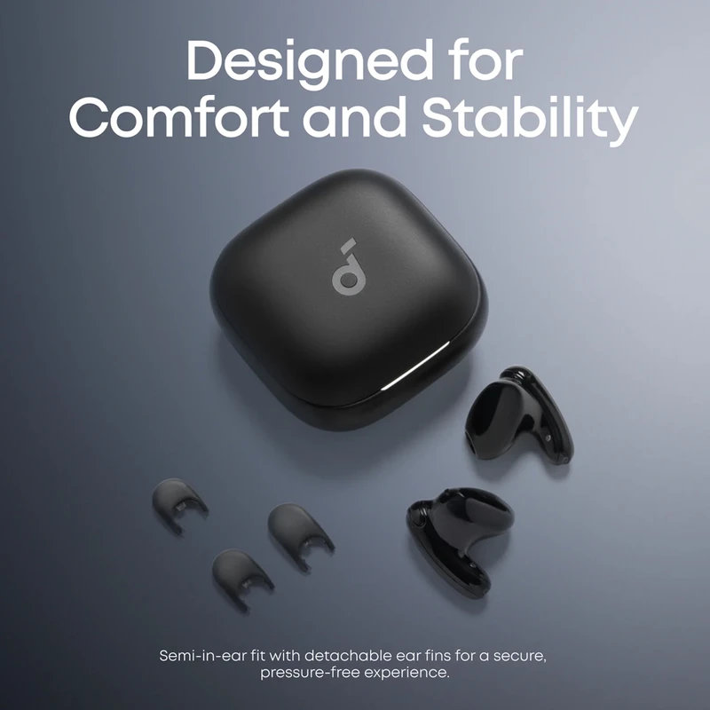 هدفون بلوتوثی توگوشی انکر مدل Soundcore Liberty Buds مجهز به Adaptive ANC 3.0، پشتیبانی از Hi-Res Audio و کدک LDAC، عمر باتری 7 ساعت و محفظه شارژ 30 ساعته، 4 میکروفون هوش مصنوعی، بلوتوث 6.1 و مقاومت در برابر رطوبت و عرق