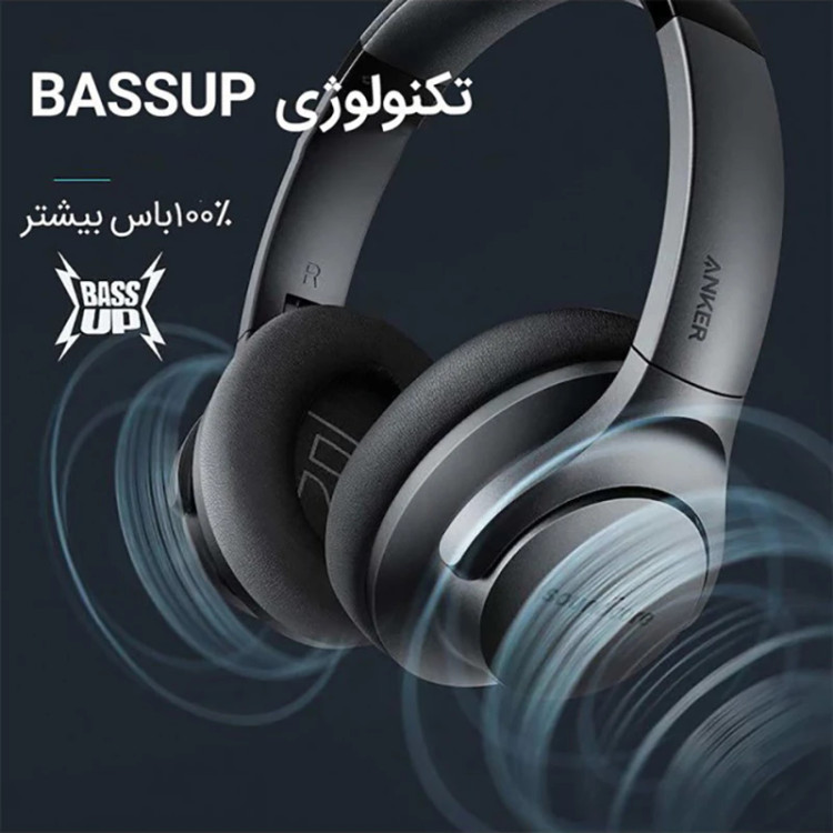 هدفون بلوتوثی انکر مدل SoundCore Life Q20، بلوتوث 5.0، حذف نویز فعال، صدای Hi-Res Audio، درایورهای 40 میلیمتری و قابلیت تقویت باس