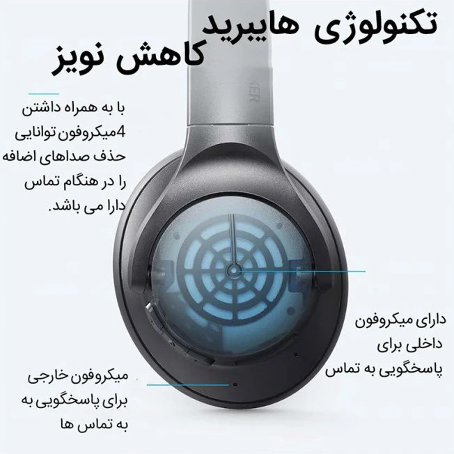 هدفون بلوتوثی انکر مدل SoundCore Life Q20، بلوتوث 5.0، حذف نویز فعال، صدای Hi-Res Audio، درایورهای 40 میلیمتری و قابلیت تقویت باس