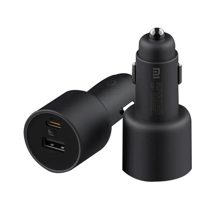 شارژر فندکی 2 پورت 100 وات شیائومی مدل CC07ZM 1A1C، اتصال فندکی، درگاههای خروجی USB-C و USB-A، دارای قابلیت شارژ سریع، تکنولوژی شارژ QC 3، توان خروجی کلی 100 وات