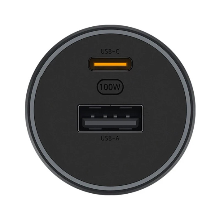 شارژر فندکی 2 پورت 100 وات شیائومی مدل CC07ZM 1A1C، اتصال فندکی، درگاههای خروجی USB-C و USB-A، دارای قابلیت شارژ سریع، تکنولوژی شارژ QC 3، توان خروجی کلی 100 وات