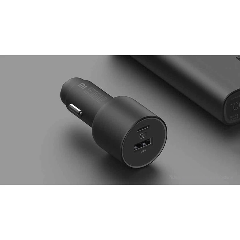 شارژر فندکی 2 پورت 100 وات شیائومی مدل CC07ZM 1A1C، اتصال فندکی، درگاههای خروجی USB-C و USB-A، دارای قابلیت شارژ سریع، تکنولوژی شارژ QC 3، توان خروجی کلی 100 وات