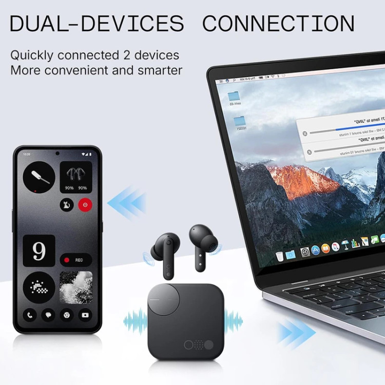 هندزفری بلوتوثی ناتینگ مدل CMF Buds Pro 2 با نویز کنسلینگ فعال (ANC)، درگاه شارژ USB Type-C، دارای میکروفون سهگانه با قابلیت حذف صدای باد، مقاوم در برابر رطوبت و عرق (IP55)
